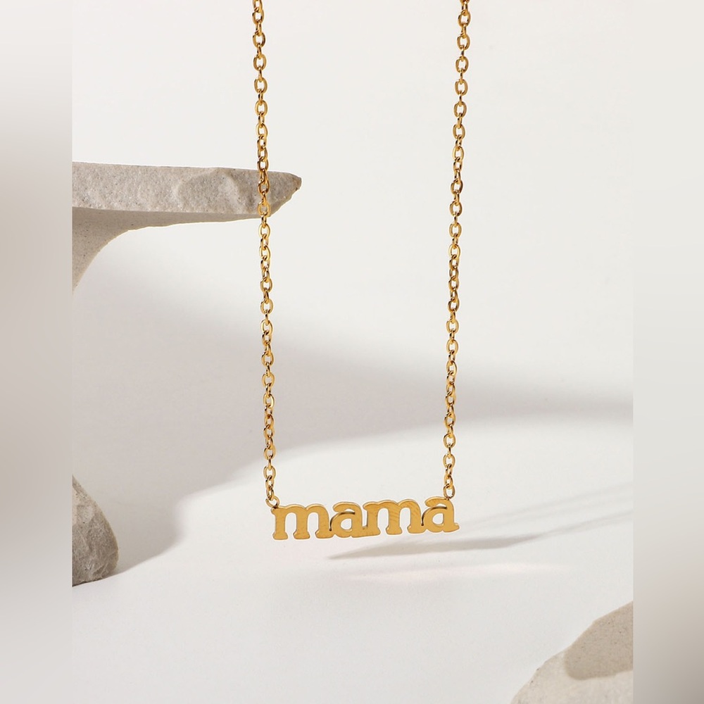 MAMA Letter Chain Necklace Gold Plated